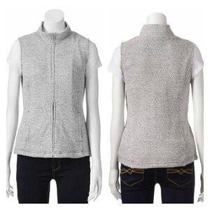 Croft & Barrow | Heathered Zip-up Sleeveless Sweater Vest | Small